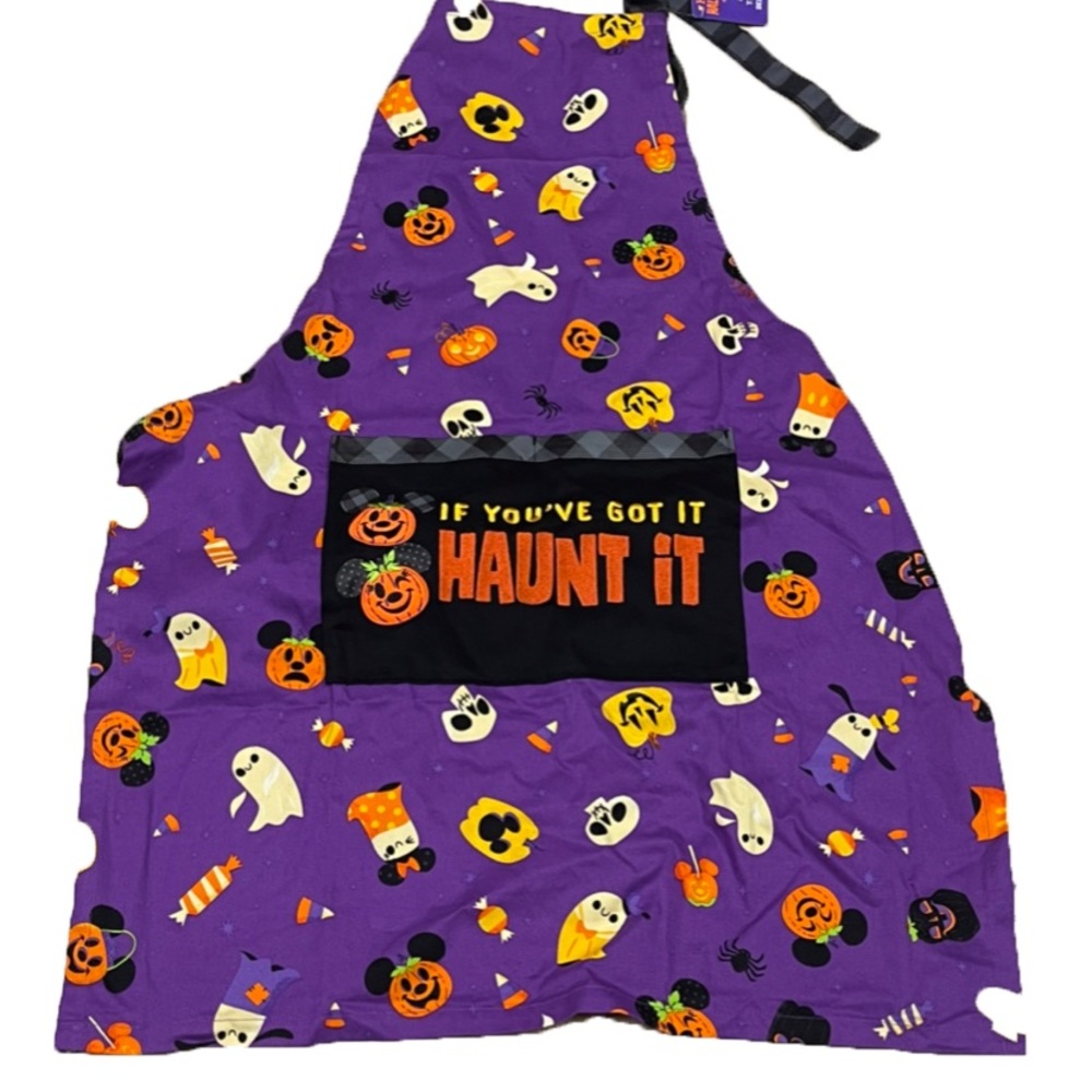 Disney Parks Halloween Haunt It Pumpkins Adult Kitchen Apron